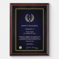 Justice Scale Award Plaque
