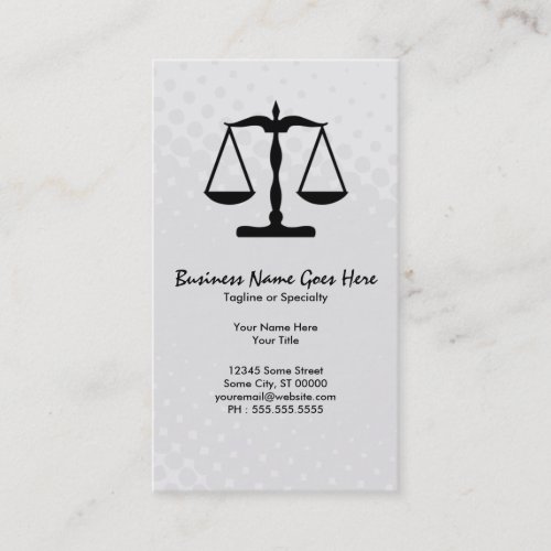 justice scale business card