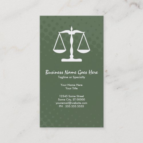 justice scale business card