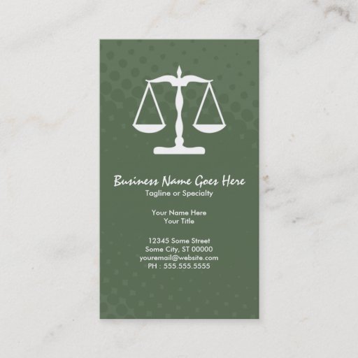 Customizable justice scale business card