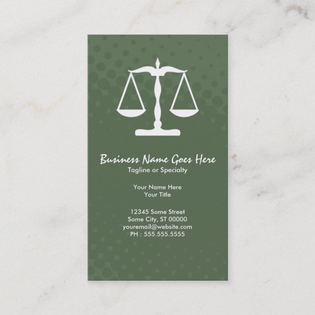 justice scale business card (Front)