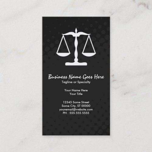 justice scale business card