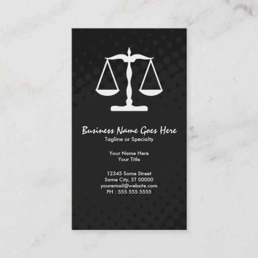Customizable justice scale business card