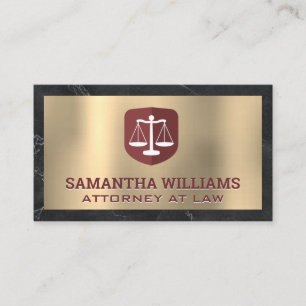 Justice Scale   Gold and Marble Business Card