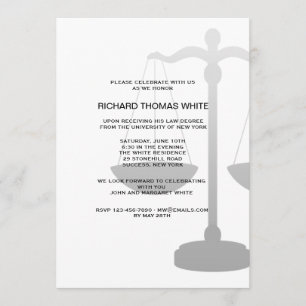 Justice Scale You Pick Background Color Invitation
