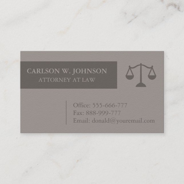 Justice Scales Attorney Lawyer Business Cards (Front)