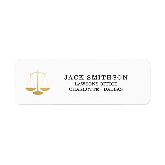 Justice Scales Gold Foil Attorney Label (Front)