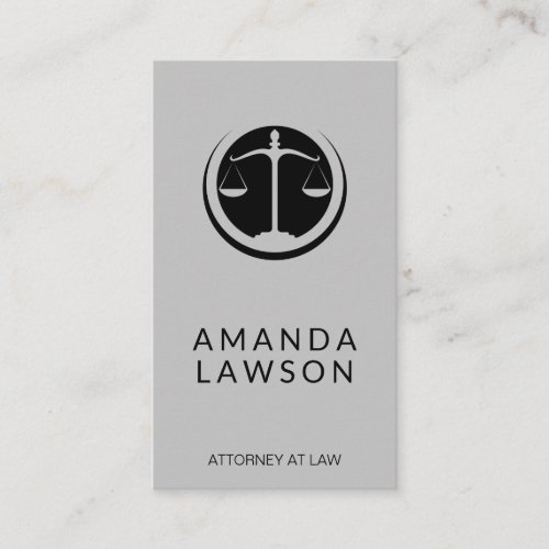 Justice Scales Lawyer  Law Business Card