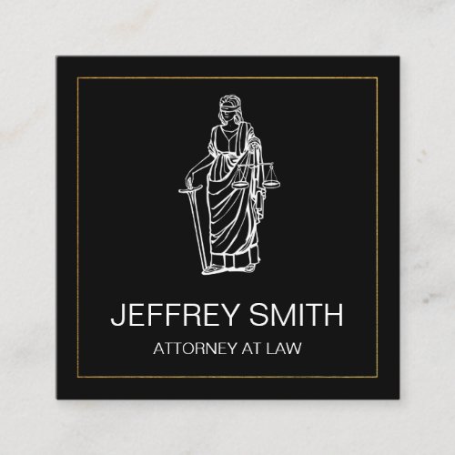 Justice Scales  Lawyer  Law Square Business Card
