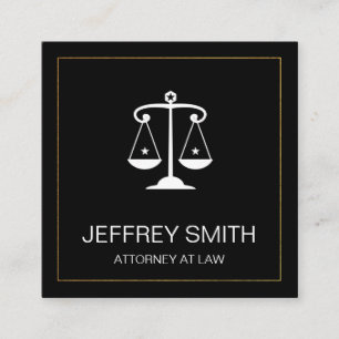Justice Scales   Lawyer   Law Square Business Card