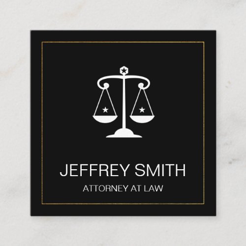 Justice Scales  Lawyer  Law Square Business Card