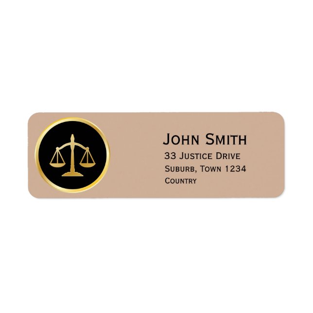 Justice scales lawyer modern classy label (Front)