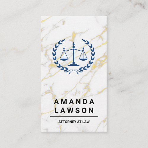 Justice Scales  Lawyer  White Marble Appointment Card