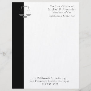 Justice Scales Letterhead