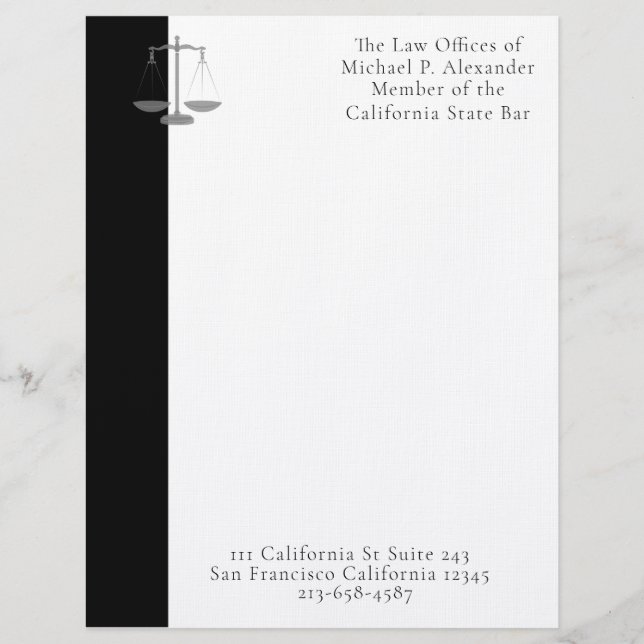 Justice Scales Letterhead (Front)