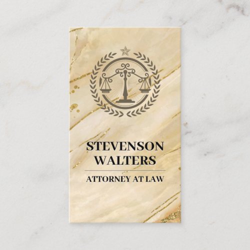 Justice Scales  Marble Gold Appointment Card