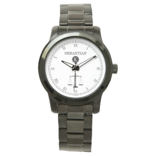 Justice Scales Monogram Law Proffesional Watch
