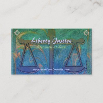 Justice Scales Nouveau Business Card by profilesincolor at Zazzle