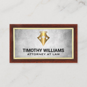 Justice Scales   Pen   Law Business Card