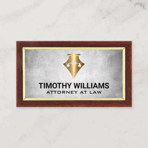 Justice Scales  Pen  Law Business Card