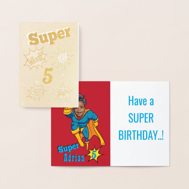 Justice Superhero Photo Template Birthday 2 Invite (Display)