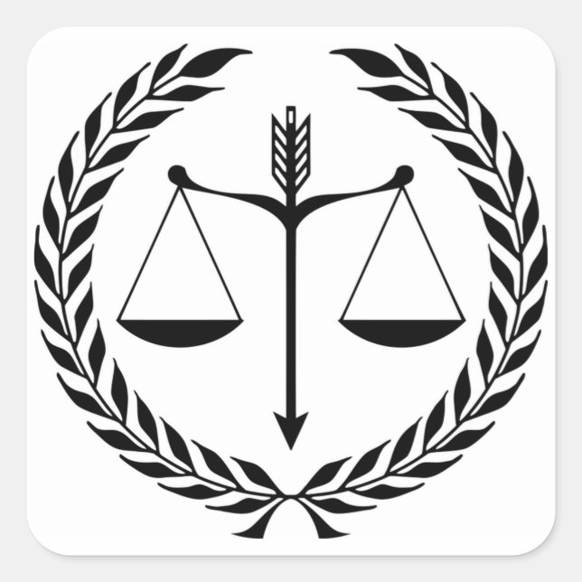 Justice Symbol Square Sticker (Front)