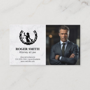 Justice System Logo   Business Man   Lawyer  Card