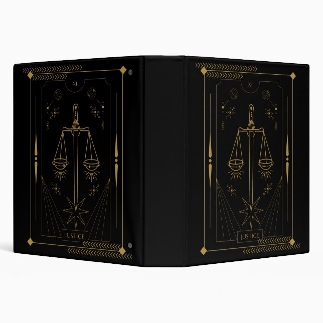 Justice Tarot card art 3 Ring Binder (Background)