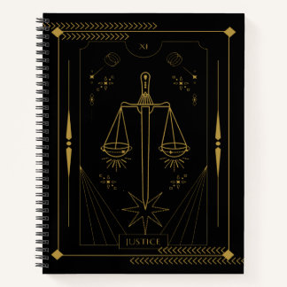Justice Tarot card art Notebook