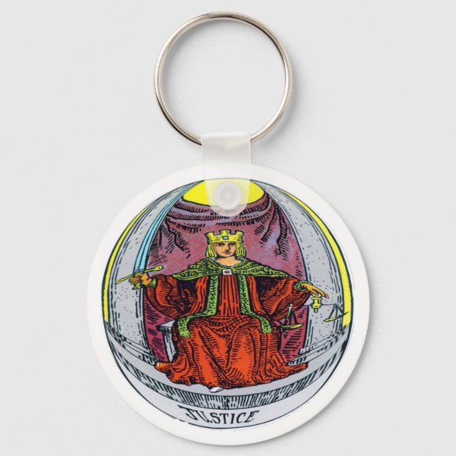 Justice Tarot Card Keychain (Front)
