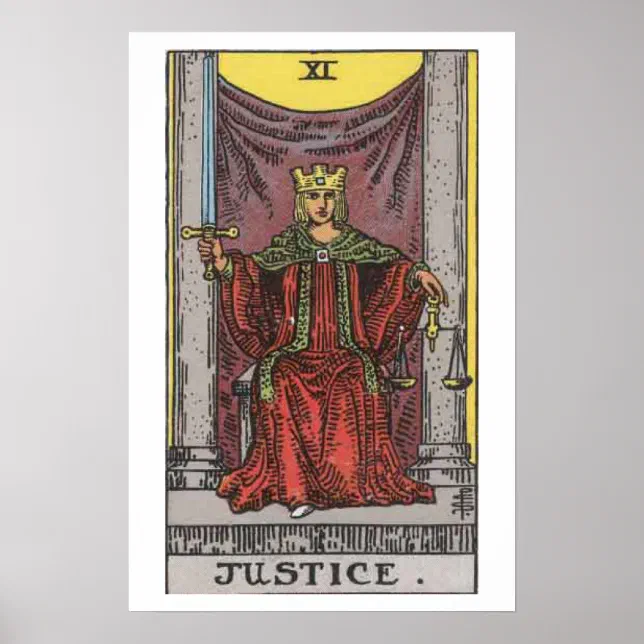 Justice Tarot Card Poster | Zazzle
