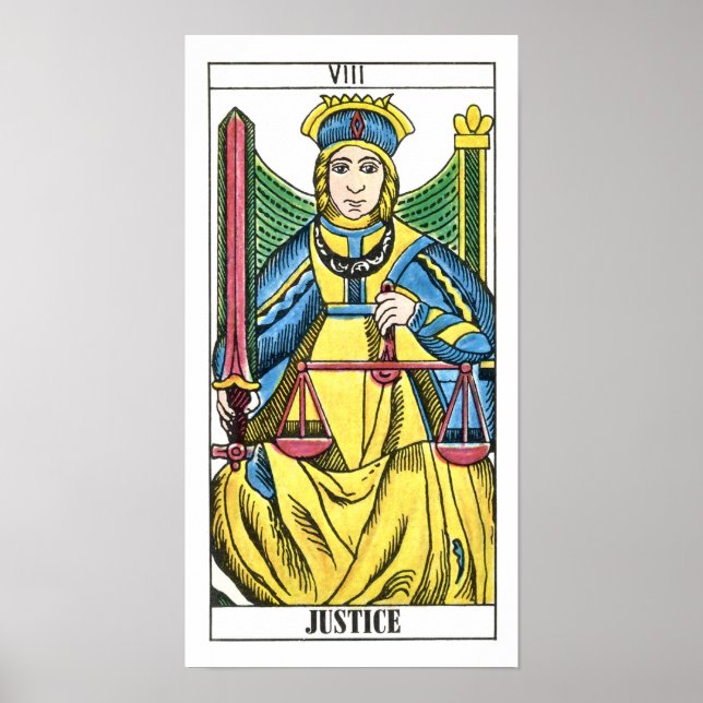 Justice Tarot Card Poster (Front)