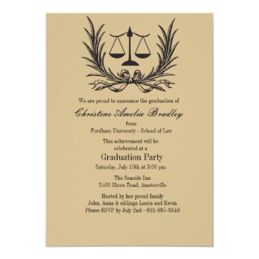 Justice Wreath Law School Graduation Invitation Justice Wreath Law School Graduation Invitation