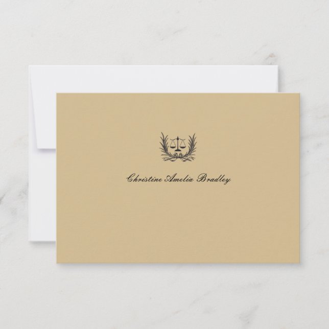 Justice Wreath Personalized Notecard/Thank You Thank You Card (Front)