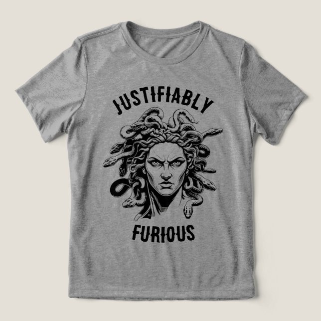 Justifiably Furious feat. Medusa Tri-Blend Shirt (Design Front)