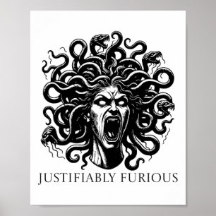 Justifiably Furious Medusa Greek Mythology Feminis Poster