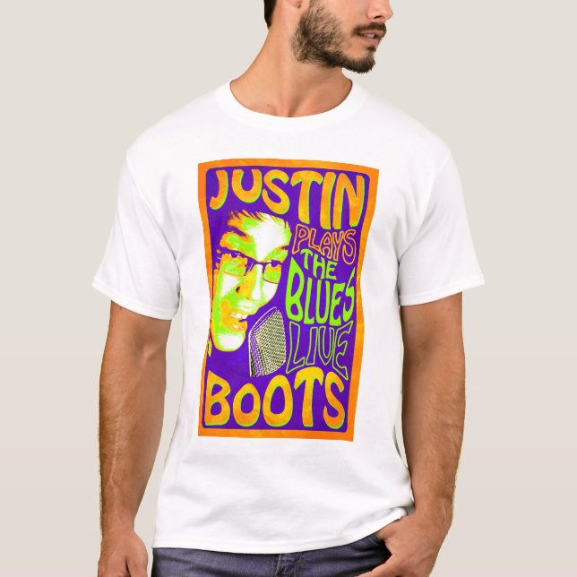 Justin Boots- Plays The Blues T-Shirt (Front)