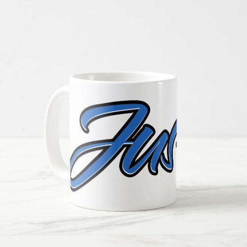 Justin First Name blue Tasse Kaffeetasse Coffee Mug