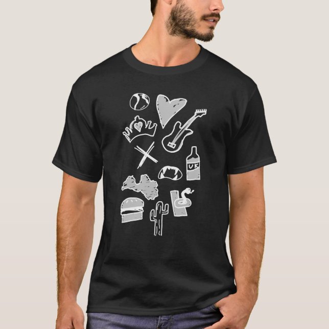 Justin Gombita Brown Album Track Art Black T-Shirt (Front)