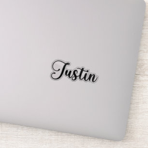 Justin Name - Handwritten Calligraphy Sticker