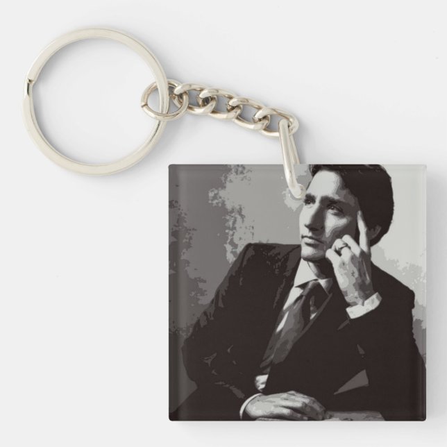Justin Trudeau 2015 stylized Keychain (Front)