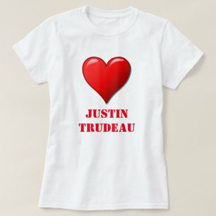 Justin Trudeau Cute Red Heart Love Red White Cool T-Shirt