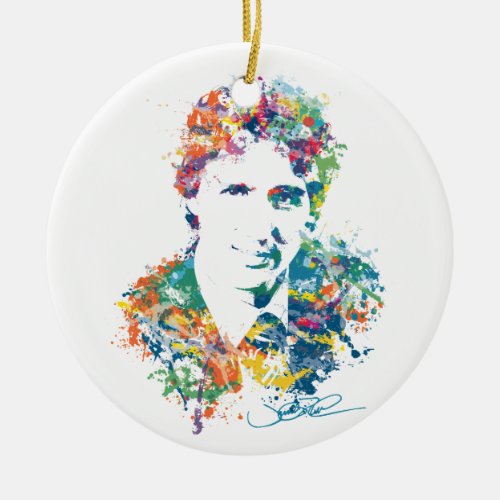 Justin Trudeau Digital Art Ceramic Ornament