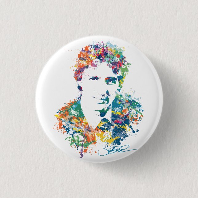 Justin Trudeau Digital Art Pinback Button (Front)