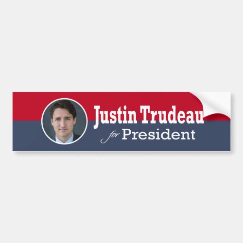 Justin Trudeau for President Bumper Sticker