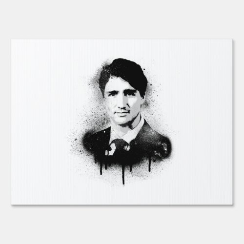 Justin Trudeau Graffiti Art Sign