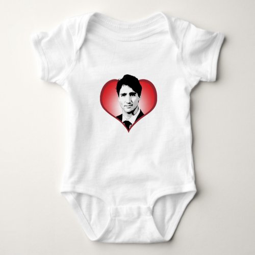 Justin Trudeau Heart _png Baby Bodysuit