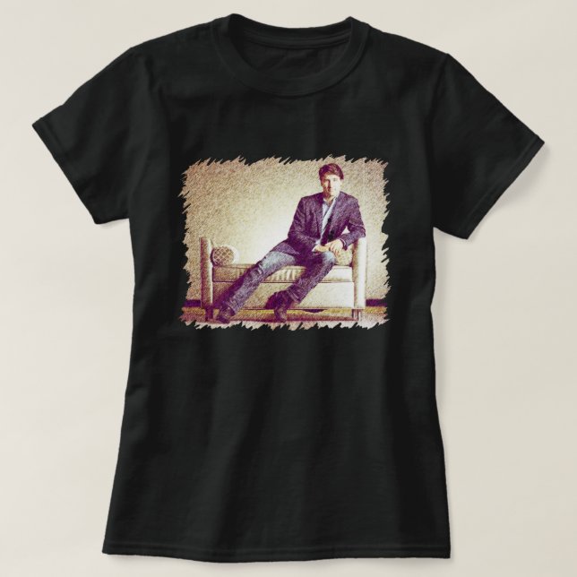 Justin Trudeau in jeans 2014 stylized image T-Shirt (Design Front)