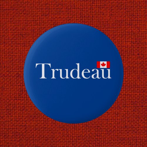 Justin Trudeau Official Canadian Flag Dark Color Button