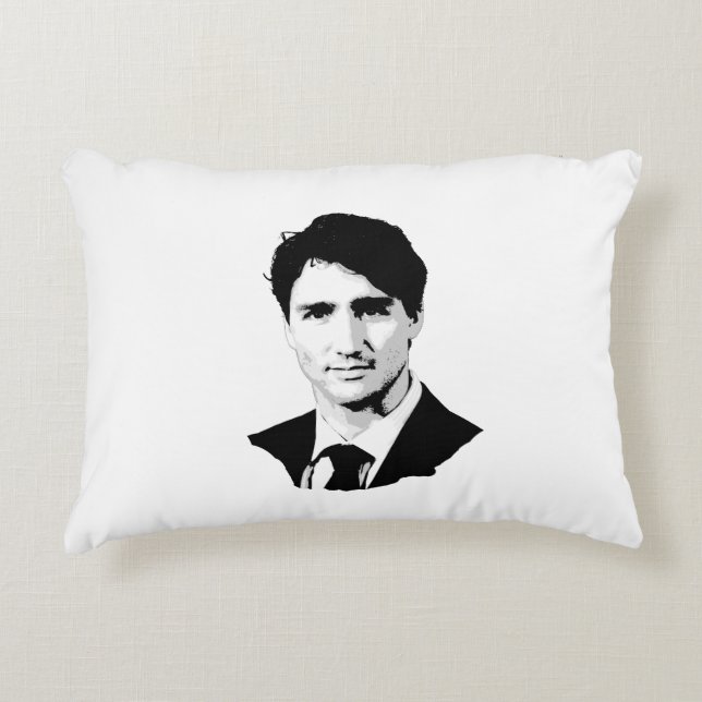 Justin Trudeau Portrait Accent Pillow (Front)
